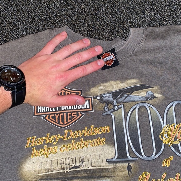 HARLEY DAVIDSON 2003 100 years of AVIATION TEE - Picture 2 of 3